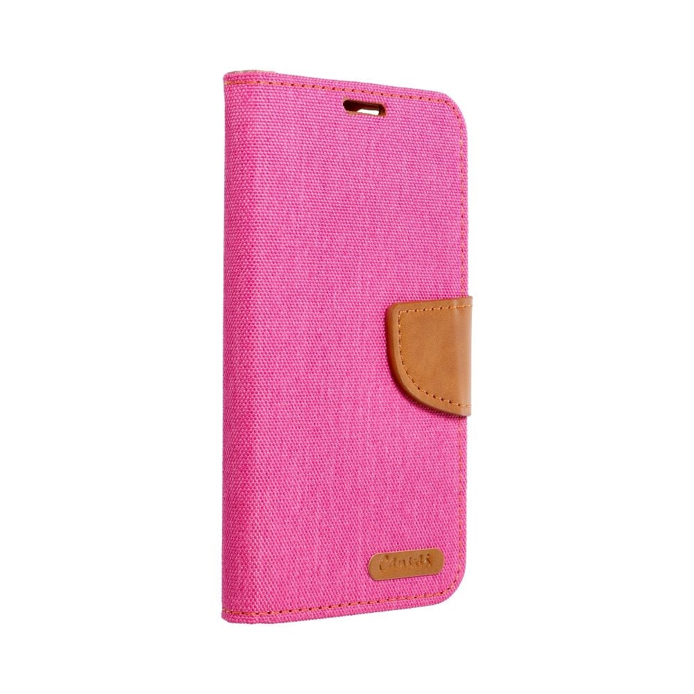 For Samsung Galaxy A55 5G Canvas Leather Wallet Case Pink-www.firsthelptech.ie