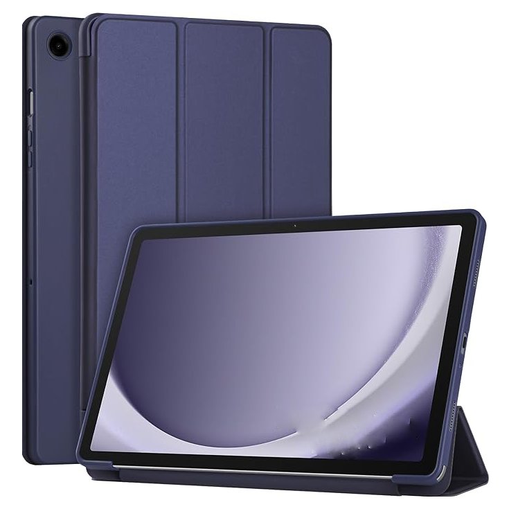For Samsung Galaxy Tab A9 SM-X110 Ultraslim Tri Fold Wallet Case Navy