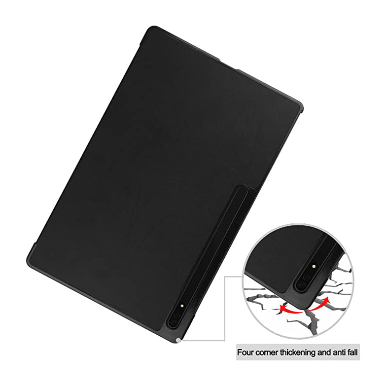 Premium Smart Cover For Samsung Galaxy Tab S8 Ultra Trifold Case Black