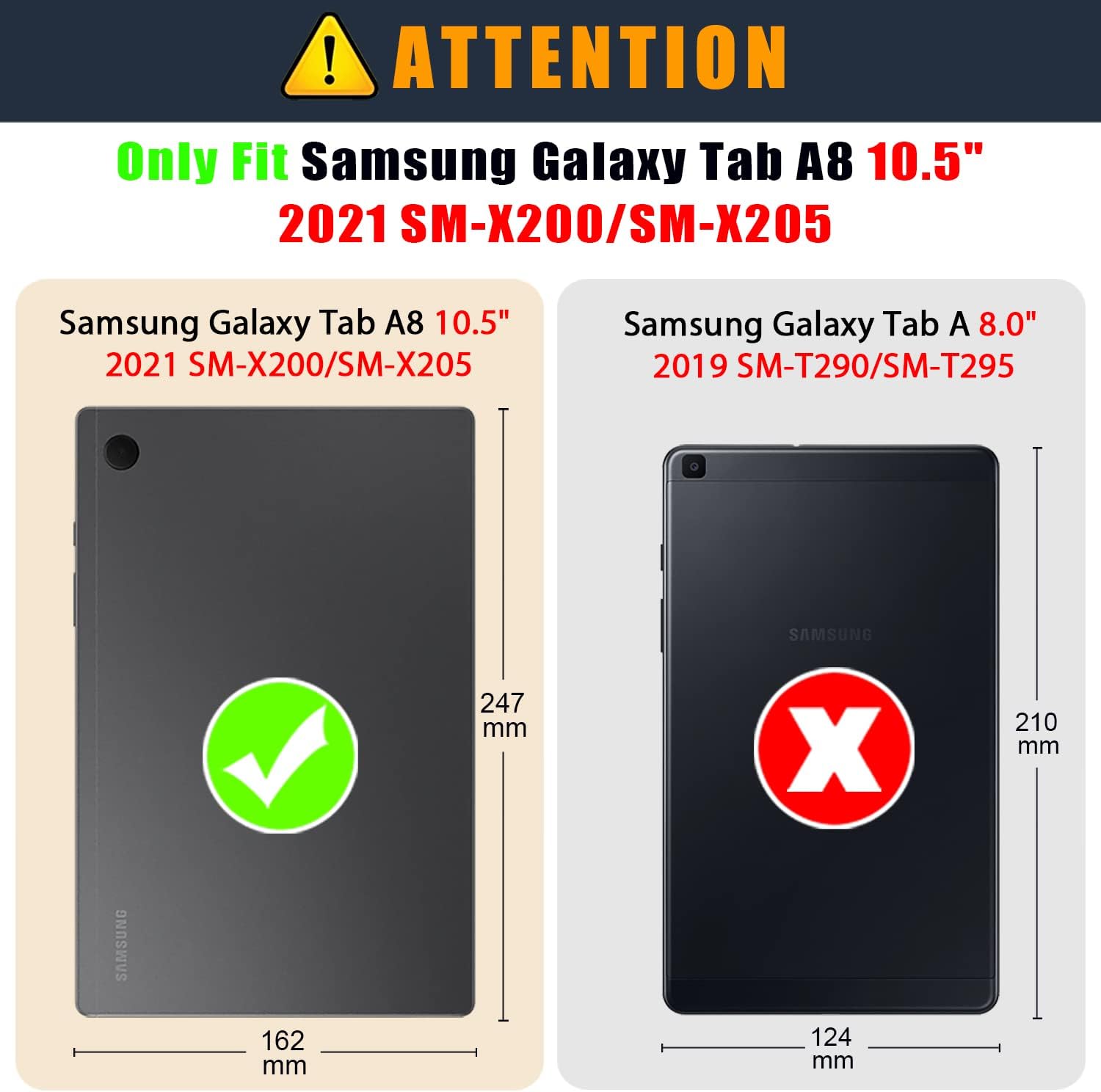 For Samsung Galaxy Tab A8 10.5 SM-X200 (2021) Ultraslim Tri Fold Wallet Case - Rose Gold