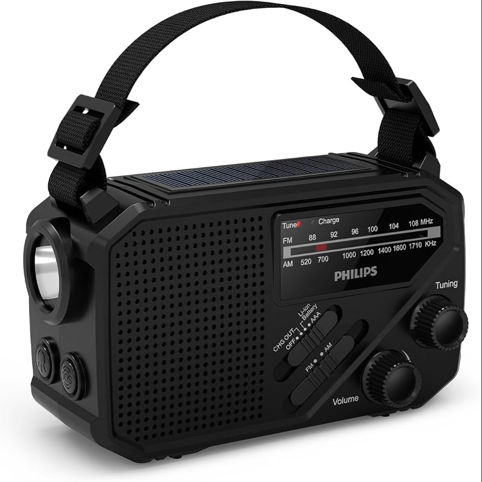 Philips TAR1609/00 Portable FM / AM Radio With Torch Black