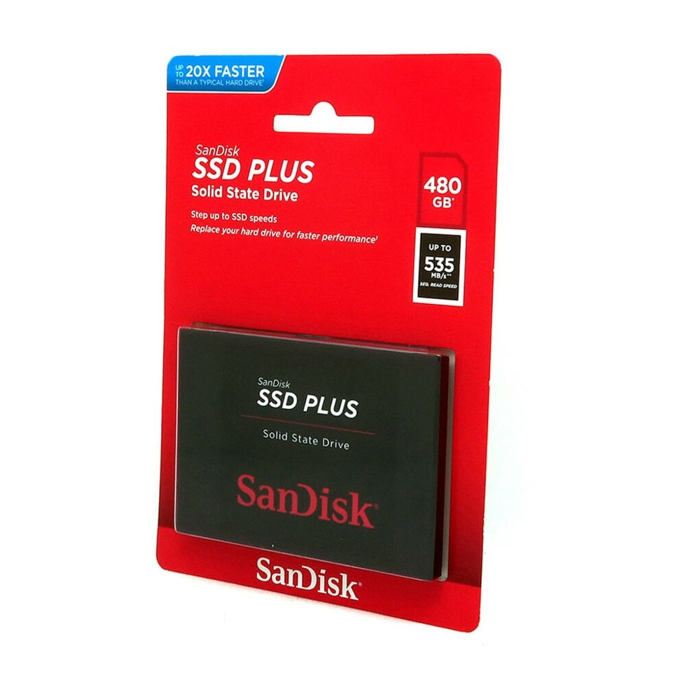 SanDisk SSD PLUS 20X Faster 530MB/s Read Speed 480 GB