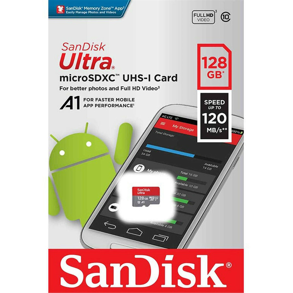 SanDisk Ultra Micro SDXC 120MB/S 128 GB