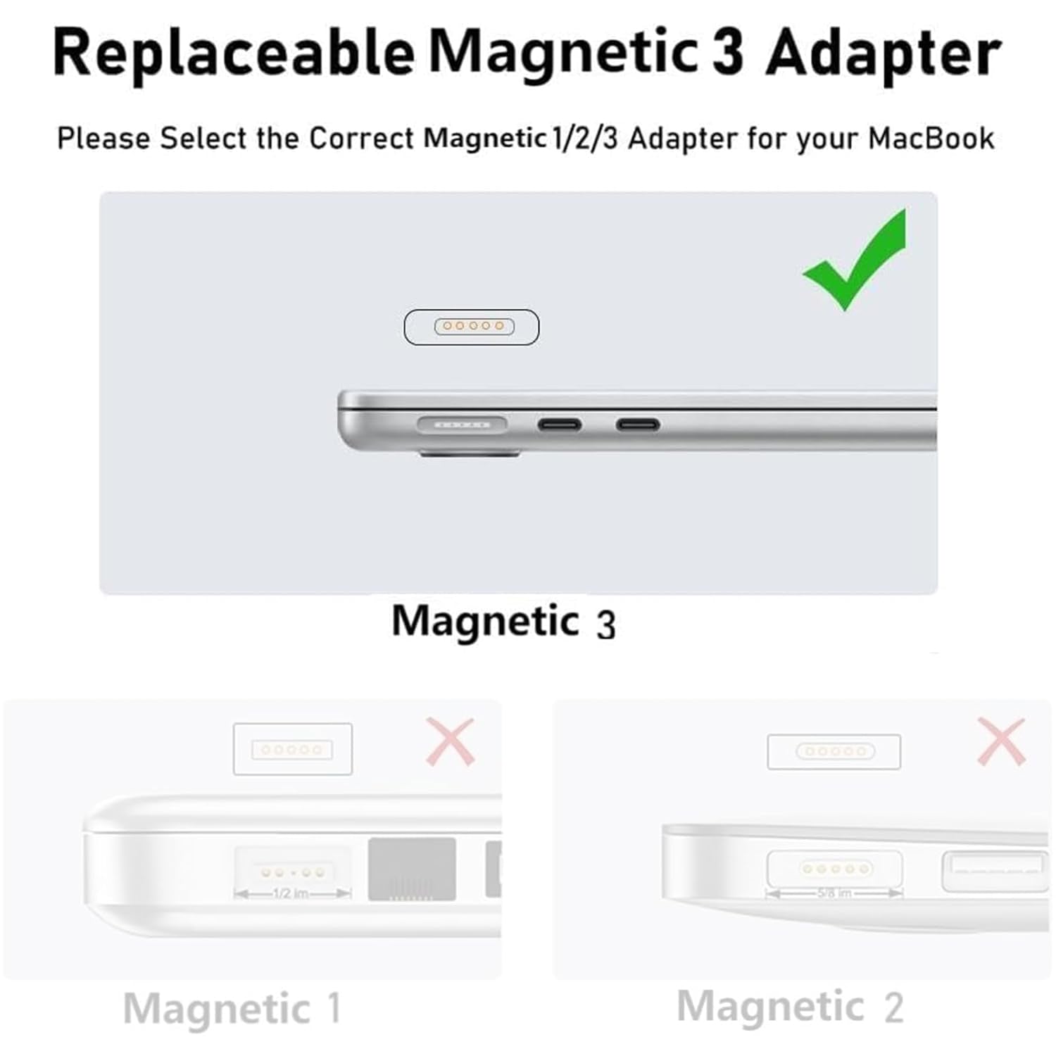 USB-C / Type-C To Magsafe 3 3rd T-Tip Fast Charging Cable for Macbook Pro / Air-www.firsthelptech.ie