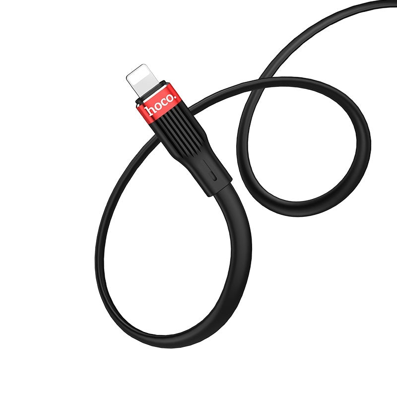 Hoco U72 Lightning Forest Silicone Charging Cable 1.2m Black-www.firsthelptech.ie