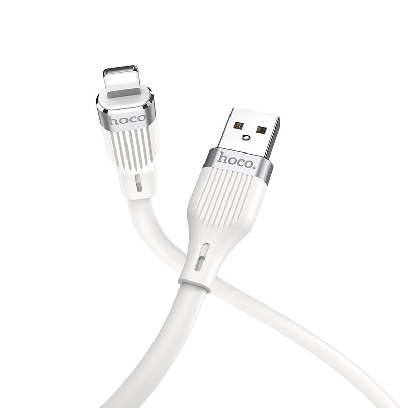 Hoco U72 Lightning Forest Silicone Charging Cable 1.2m White-www.firsthelptech.ie