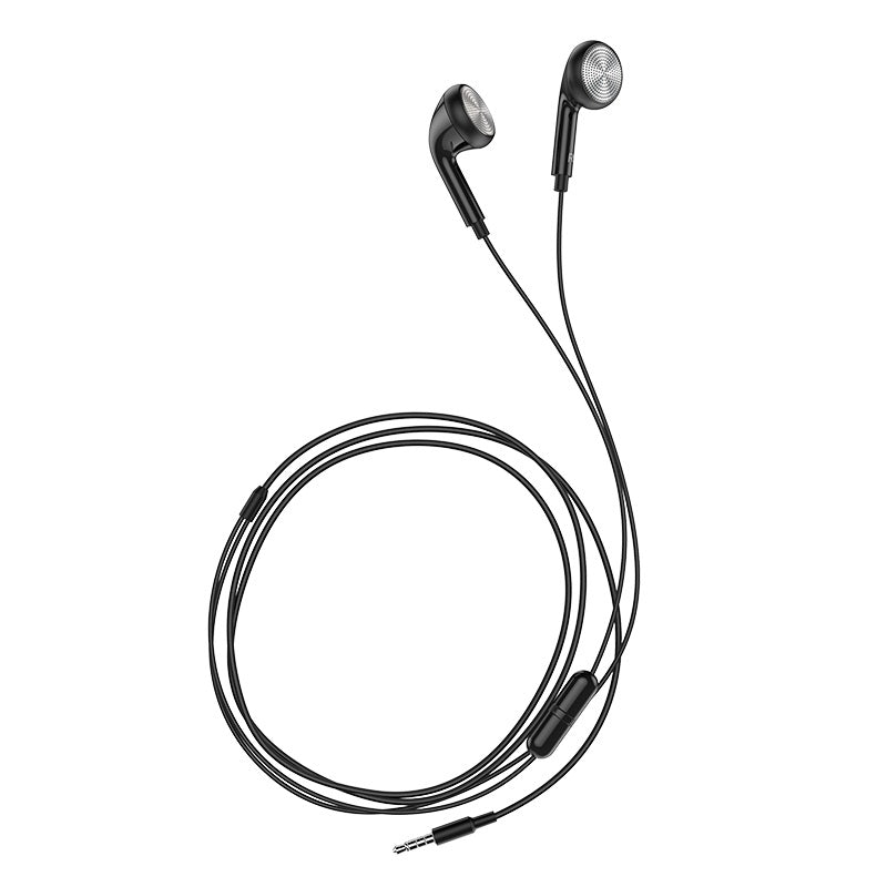 Hoco M73 Joan Universal Lightweight TPE Elastic Cable Earphone 3.5mm Black