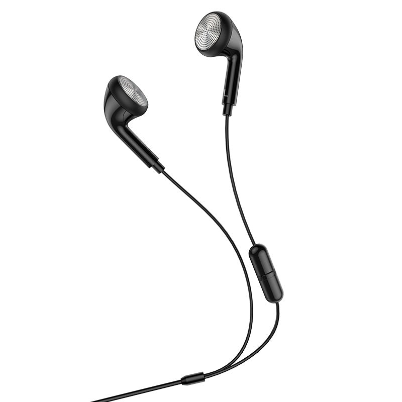 Hoco M73 Joan Universal Lightweight TPE Elastic Cable Earphone 3.5mm Black