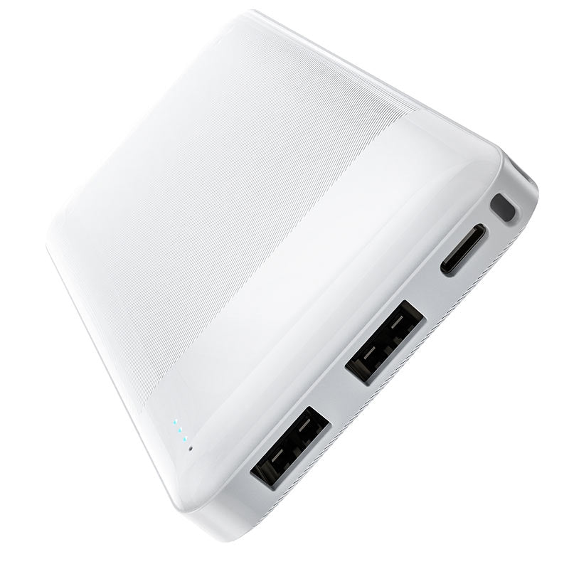 Hoco J72 Easy Slim Dual USB Travel Power Bank 10000 mAh White