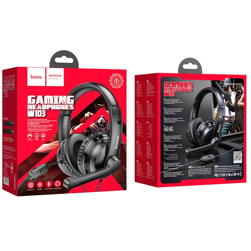 Hoco W103 Magic Tour With Omni-Directional Microphone Gaming Headset Black