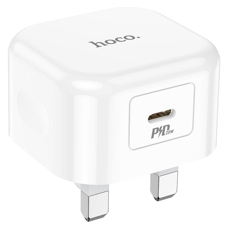 Hoco C91B Type-C 20W PD Power Adapter White-www.firsthelptech.ie