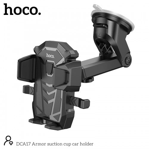 Hoco DCA17 Armor Universal Suction Car Holder Black-www.firsthelptech.ie