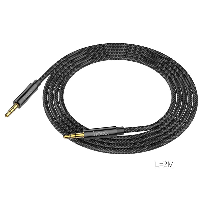 Hoco UPA19 Nylon Braid AUX Audio Cable 1M Black