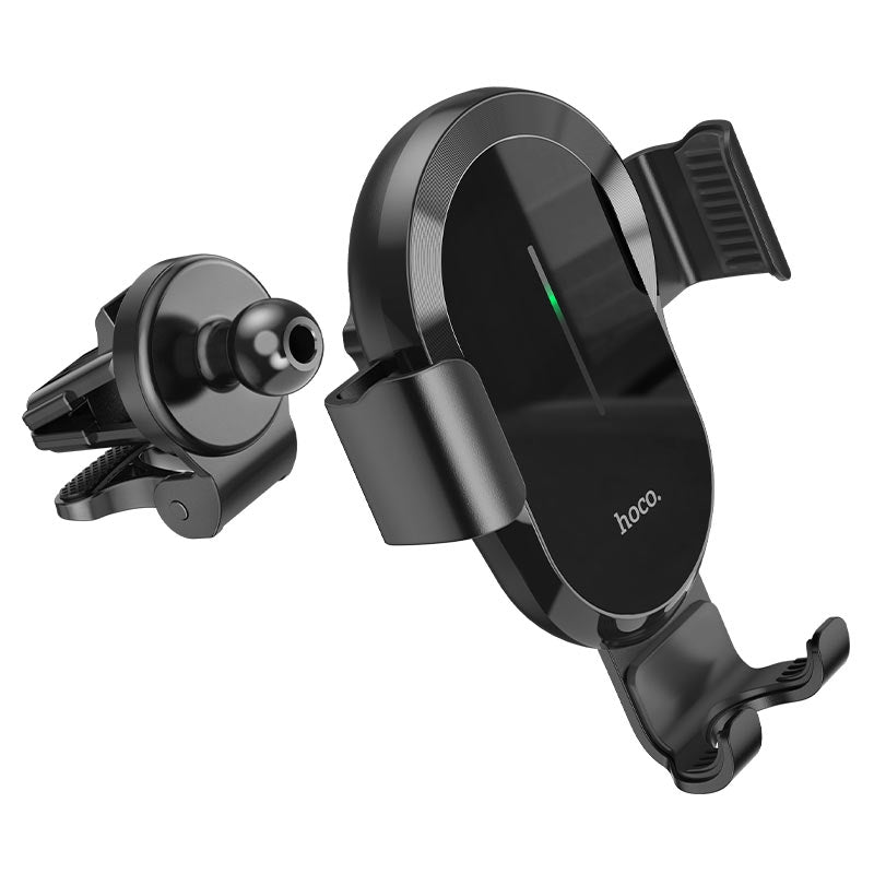 Hoco CA105 Guide 3 Axis Air Vent 15W Wireless Charging Phone Holder Black-www.firsthelptech.ie