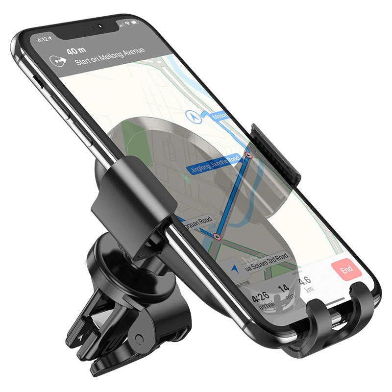 Hoco CA105 Guide 3 Axis Air Vent 15W Wireless Charging Phone Holder Black-www.firsthelptech.ie