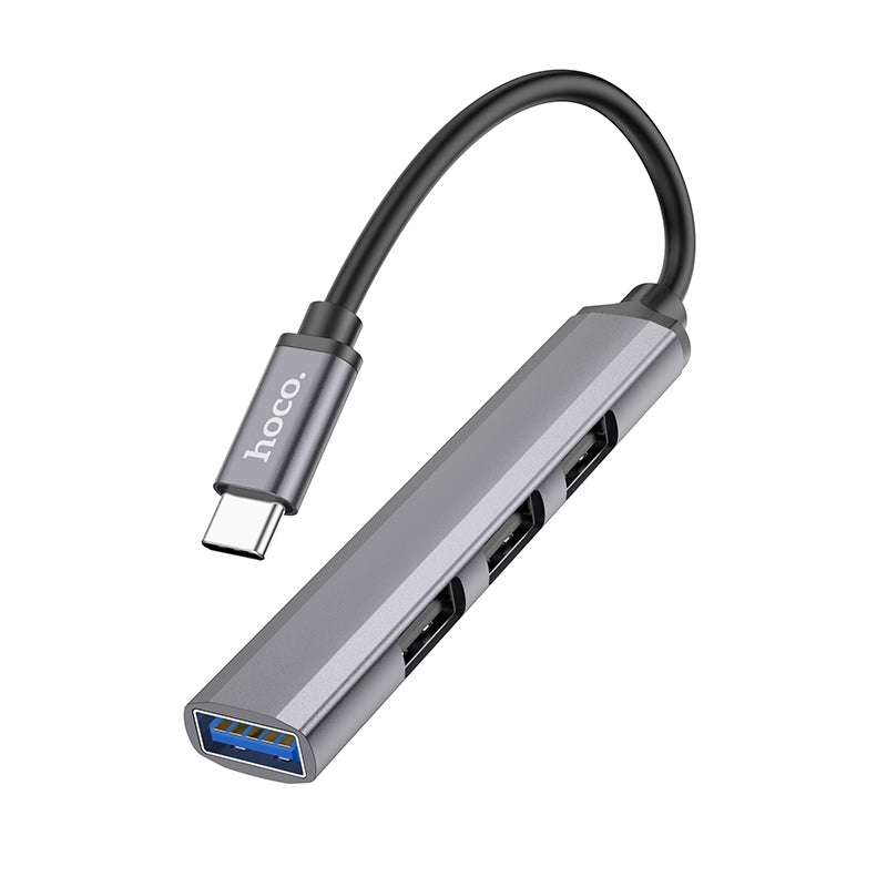 Hoco HB26 Aluminum Alloy 4 in 1 Type-C to USB3.0+ USB2.0*3 Adaptor Tarnish