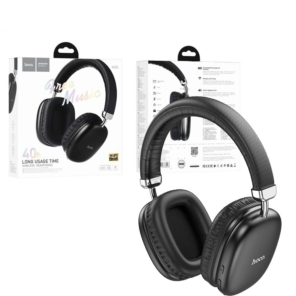 Hoco W35 Free 40h Wireless BT Built-in MP3 Headphone Black