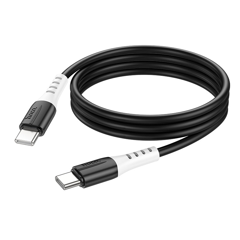 Hoco X82 Type-C to Type-C Silky Anti-Winding Silicon 60W Fast Charging Cable 1M Black