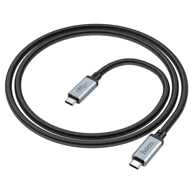 Hoco US05 USB4 PD 4k 60Hz Type-C to C Data Cable 100W Black-www.firsthelptech.ie