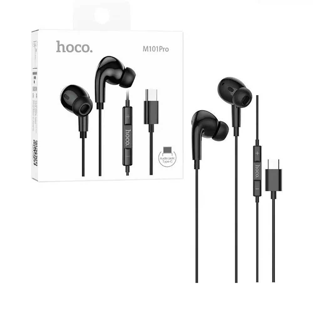 Hoco M101 Pro Crystal Joy Type-C Wired Earphone Black