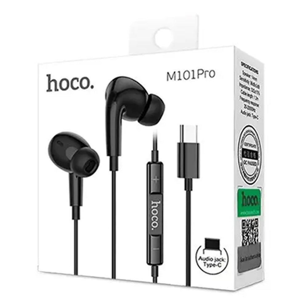 Hoco M101 Pro Crystal Joy Type-C Wired Earphone Black