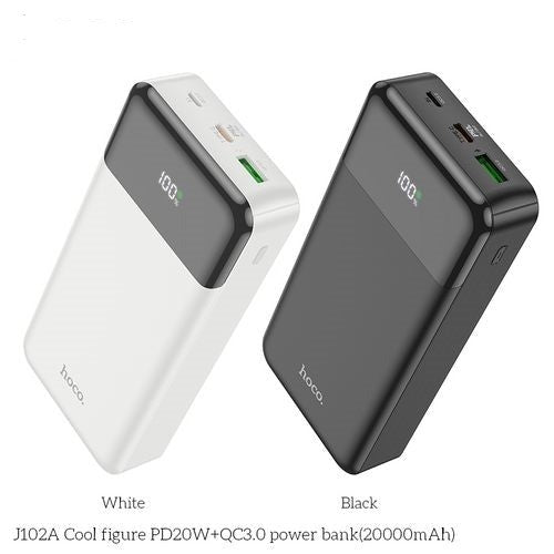Hoco J102A Smart Slim PD20W+ QC3.0 PowerBank 20000mAh Black