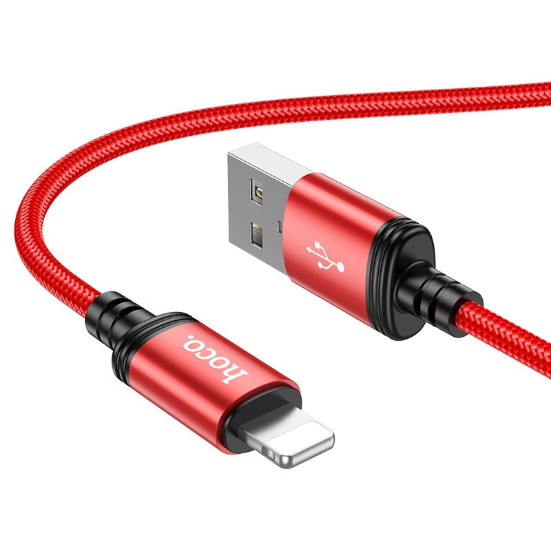 Hoco X89 Lightning 3.0A Braided Charging Cable 1M Red