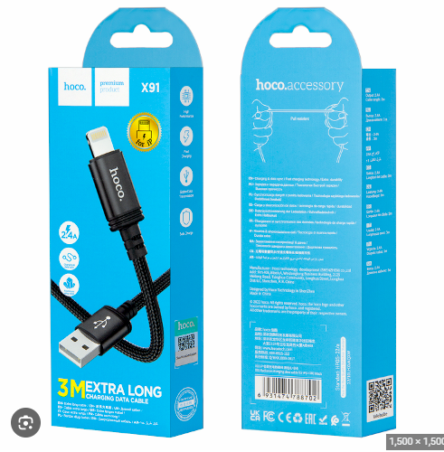 Hoco X91 Lightning Radiance Premium Braided Charging Cable L=3M