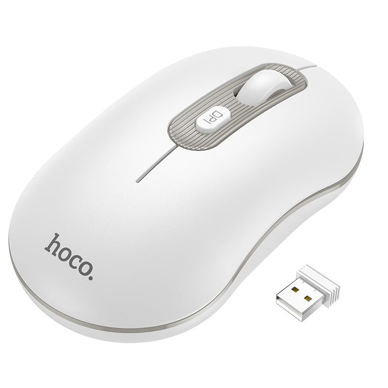 Hoco GM21 Platinum 1600 DPI 4D Button Business 2.4G Wireless Mouse White