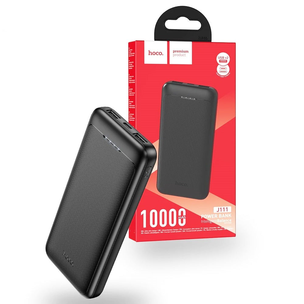 Hoco J111 Smart Slim Dual USB PowerBank 10000mAh Black