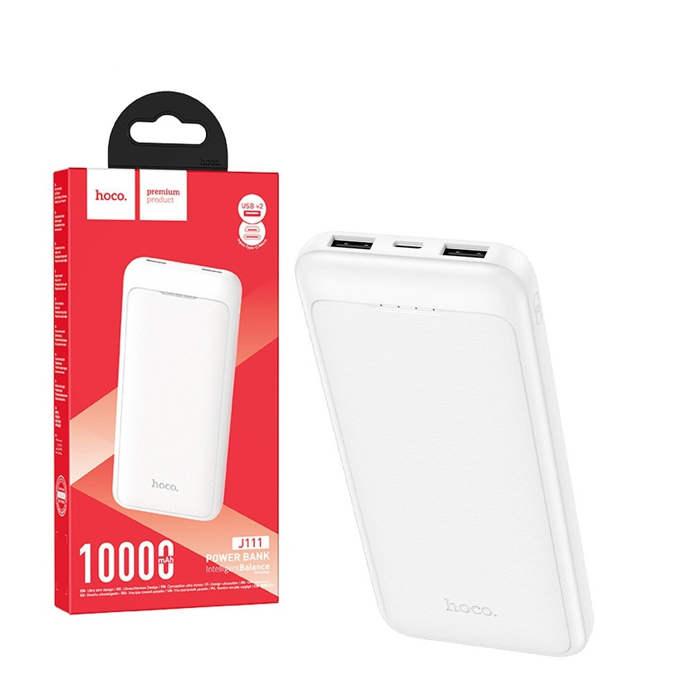 Hoco J111 Smart Slim Dual USB PowerBank 10000mAh White