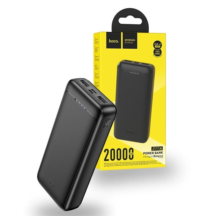 Hoco J111A Smart Slim Dual USB PowerBank 20000mAh Black