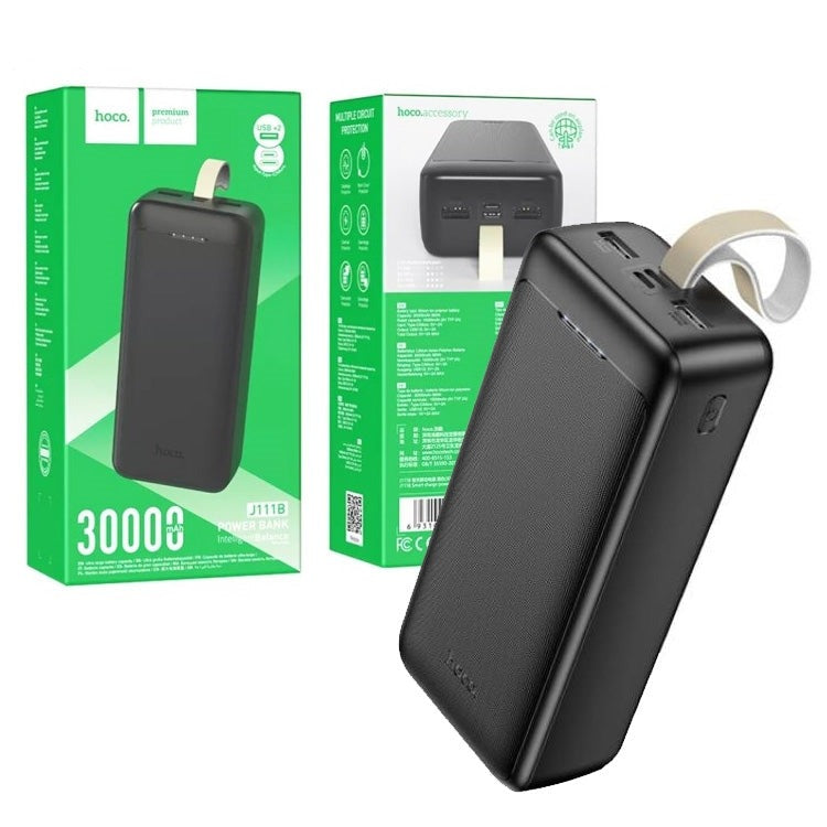 Hoco J111B Smart Slim Dual USB PowerBank 30000mAh Black