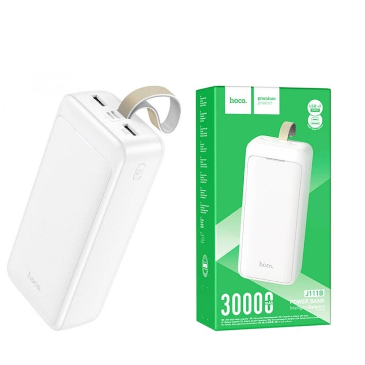 Hoco J111B Smart Slim Dual USB PowerBank 30000mAh White