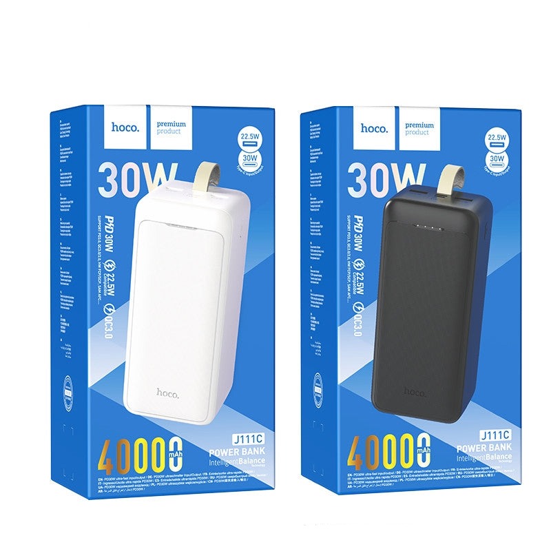 Hoco J111C Smart Charge Dual Out Power Bank PD30W 40000mAh Black