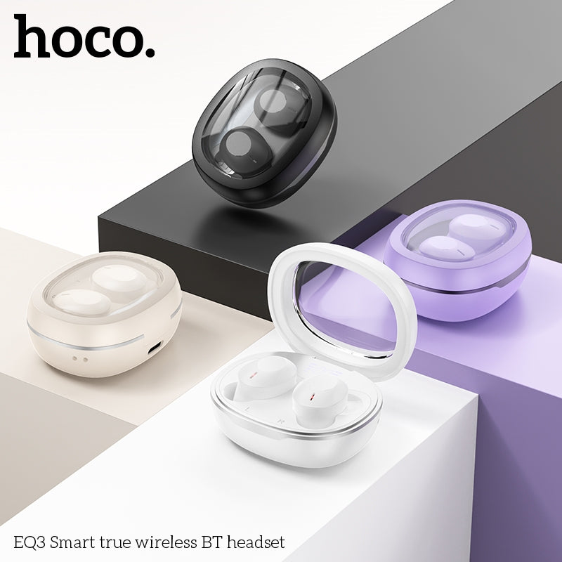 Hoco EQ3 Pro Buds Transparent 20 Hr Play Earphone Milky White