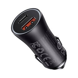 Baseus Golden Conductor Dual (U+C) Fast Car Charger 60W Gray