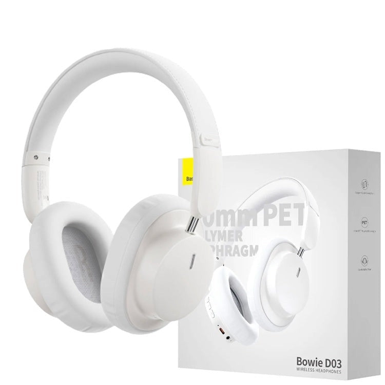 Baseus Bowie D03 Over-Ear High Beats Wireless Headphones White