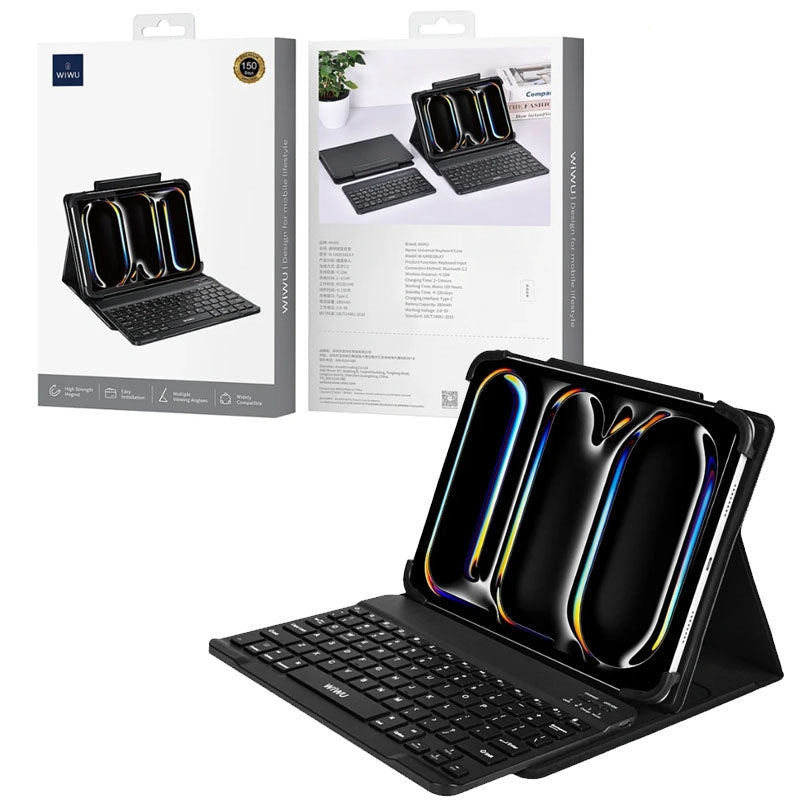 WiWU Universal Bluetooth Keyboard Case 9"- 11" Black