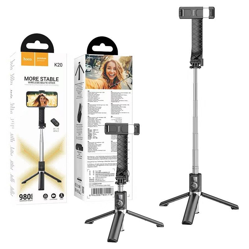 Hoco K20 Figure Mini Live Broadcast Tripod Selfie Stick Black