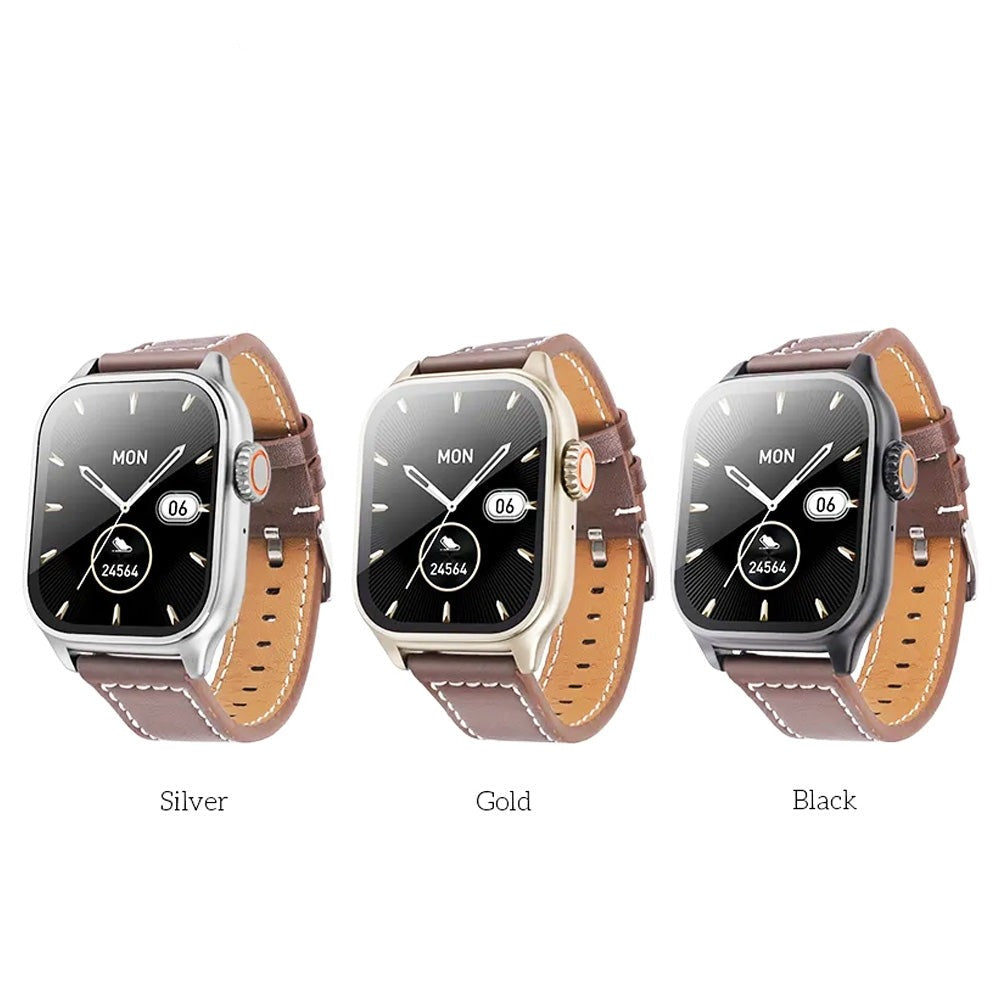 Hoco Y17 Business 2.03" Casual Smart Watch Call Version Silver-www.firsthelptech.ie