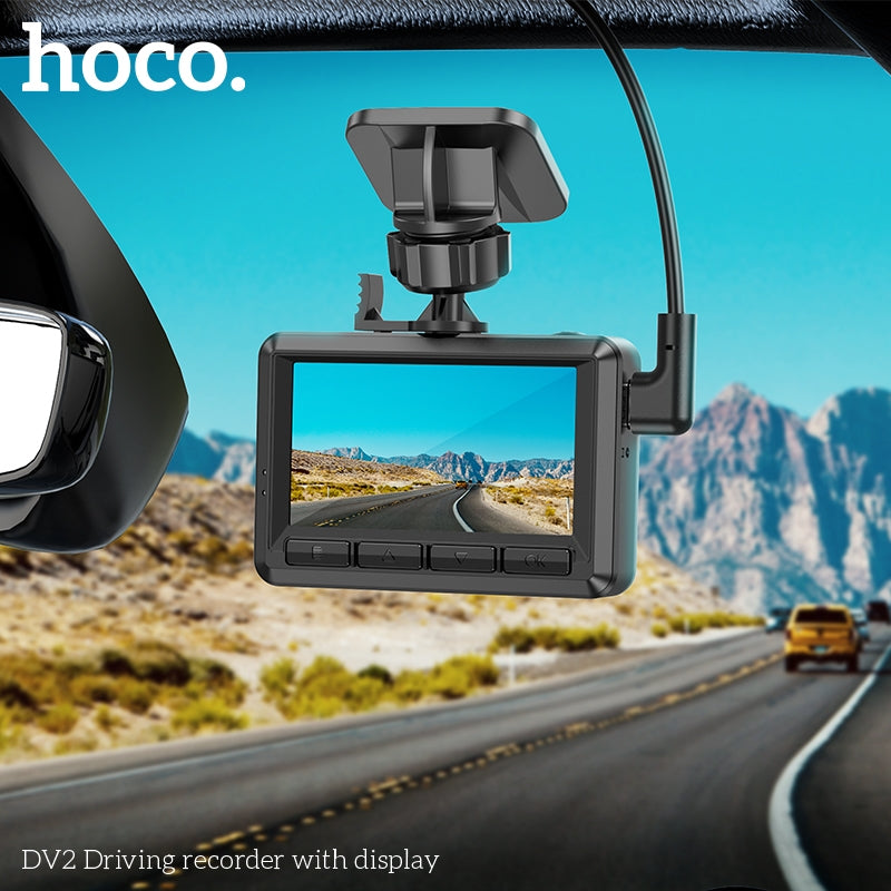 Hoco DV2 Driving Record With Screen Dash Camera Black