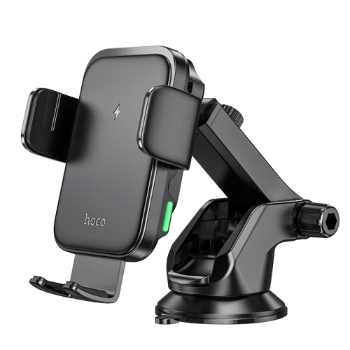 Hoco HW11 Center Console Three-axis Linkage Wireless Fast Charging Car Holder Black-www.firsthelptech.ie