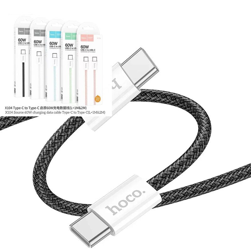Hoco X104 Source 60W Charging Data Cable Type-C to Type-C L=1M Black