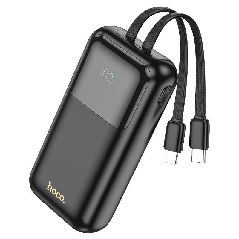 Hoco Q25 Graceful PD20W Power Bank with Lightning & Type-C Cable 10000mAh Black