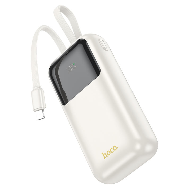 Hoco Q25 Graceful PD20W Power Bank with Lightning & Type-C Cable 10000mAh White