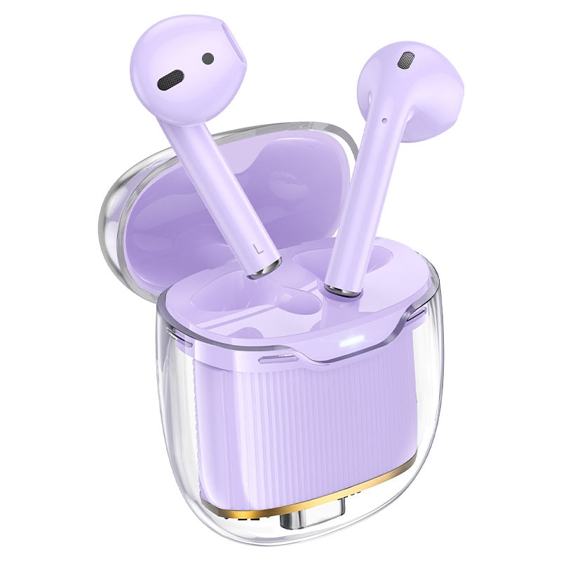 Hoco EW52 Lilly Crystal Transparent True Wireless BT Headset Purple-www.firsthelptech.ie