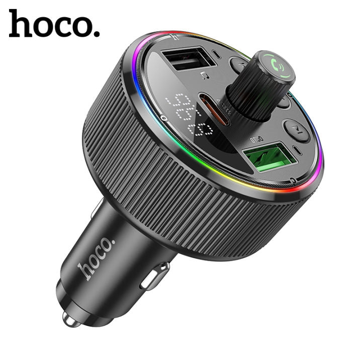 Hoco E82 Guerrero 3Port PD30W + 2*USB Car BT FM Transmitter Black