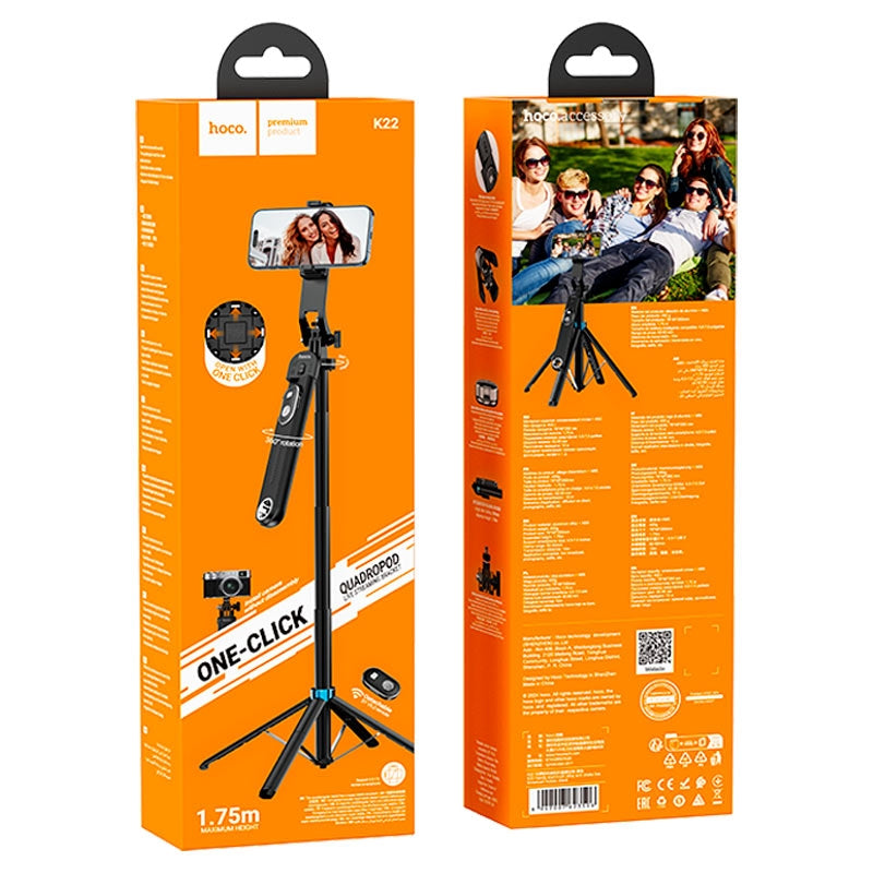 Hoco K22 Handy Aluminum Alloy Anti-Shake Live Broadcast Holder Black