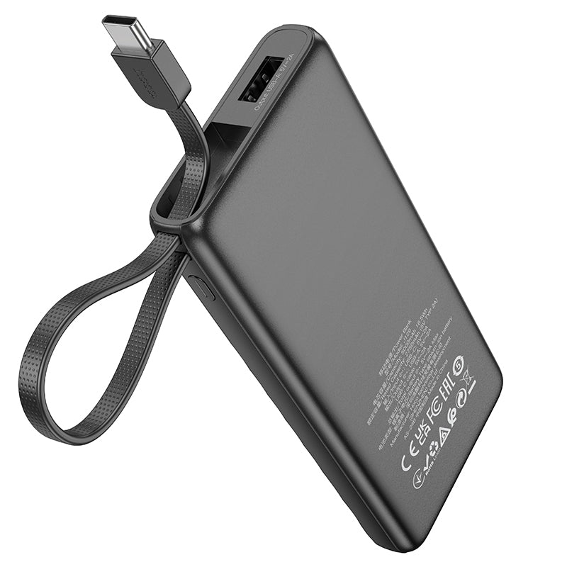 Hoco J129 Small Built-in Type-C Power Bank USB-C 5000mAh Black